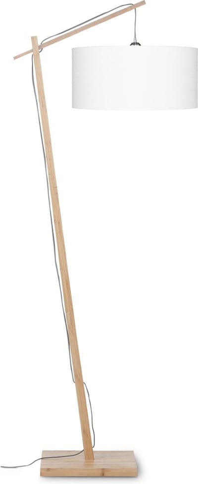 GOOD&MOJO Vloerlamp Andes - Bamboe/Wit - 72x47x176cm - Scandinavisch,Bohemian - Staande lampen voor Woonkamer - Slaapkamer