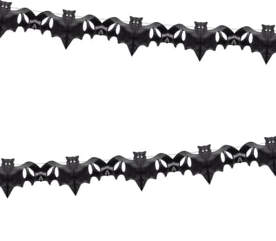 PARTYDECO - Zwarte vleermuizen papieren slinger 4 m Halloween decoratie