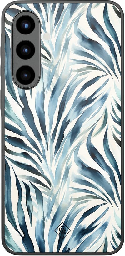 Casimoda® hoesje - Geschikt voor Samsung Galaxy A57 - Japandi Waves - Luxe Hard Case Zwart - Backcover telefoonhoesje - Blauw