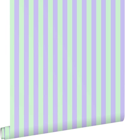 ESTAhome behang strepen paars en groen - 50 x 900 cm - 131568