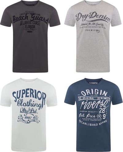 riverso Heren T-Shirt RIVLeon 4 Pack regular fit Veelkleurig M Ronde Hals Volwassenen - gemaakt van 100% katoen