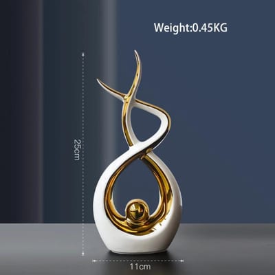 Nordic Abstract Keramisch Beeldje Licht Luxe Woonkamer Huisdecoratie Kantoor Sculptuur Decor Bureau Accessoires Ambachtelijk Cadeau