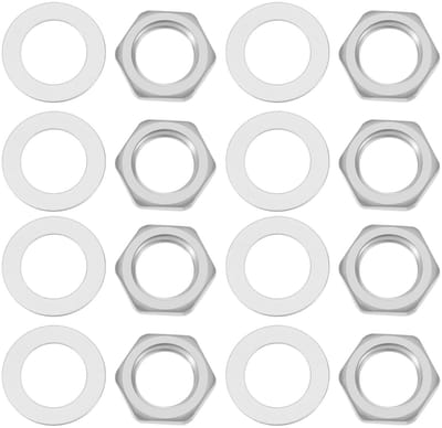 Dailygoods- Gitaarpotten 20 stuks - Zeskantmoeren/Sluitringen - Geschikt voor 16 mm Metrische Potentiometer - Zinklegering - Schachtdiameter 6 mm - Duurzaam materiaal