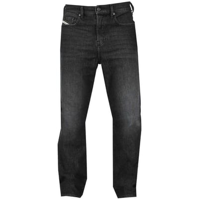 Diesel Heren D-Viker Gewassen Denim Jeans (Zwart)