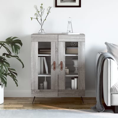 vidaXL - Dressoir - 69,5x34x90 - cm - bewerkt - hout - grijs - sonoma - eikenkleurig