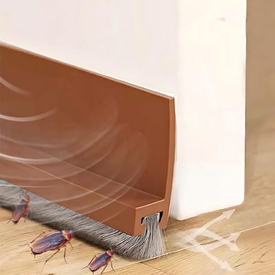 Ibenzoa® Zelfklevende tochtstrip met borstel voor deurafdichting van 100 cm lang