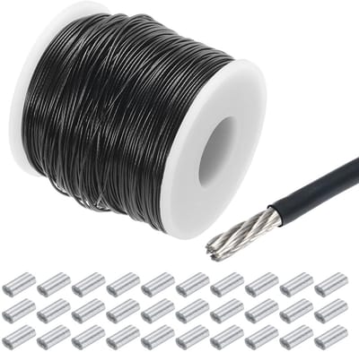 RVS 304 Staalkabel 100m x 1mm met Spansloten voor Waslijn Ophangen