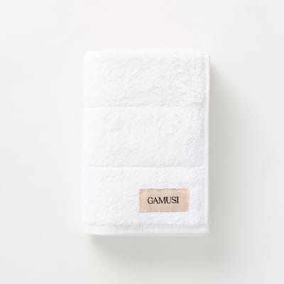 GAMUSI Badhanddoek TERRY 30x50 cm – 100% Katoen Badstof – OEKO-TEX – Zacht & Absorberend – Blanco Wit - set van 3