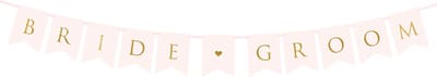 PartyDeco - Letterslinger Bride Groom - licht roze