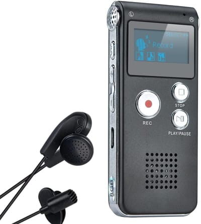 MRKK® Afluisterapparatuur - Dictafoon Voice Recorder - Spy Recorder - Audio - Zwart