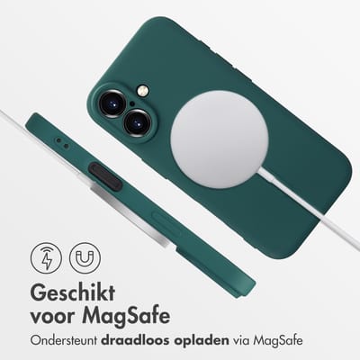 imoshion Hoesje - Geschikt voor Apple iPhone 16 - Color Backcover geschikt voor MagSafe - Donkergroen