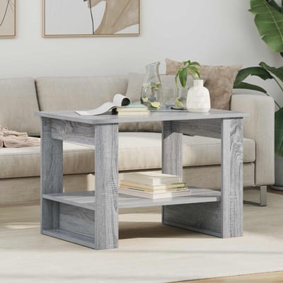 vidaXL - Salontafel - Grijs - Sonoma - 72 - x - 50 - x - 50 - cm - Bewerkt - hout