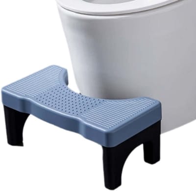 Voetenbankje Toilet - Hulpstuk Badkamer - Verbeteren Zithouding - Antislip Ontwerp - 40 x 21 x 17 cm - Zwart Blauw