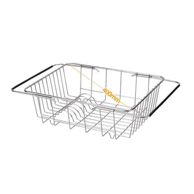 Verstelbare keuken fruitmand over gootsteen schotel droge rack fruitkommen met vloeren afvoer houder kom schotelmanden voor opslag gootsteen Keukengereedschap (Color : Arch Mesh)