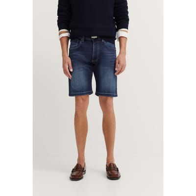 Bugatti Herren Jeans Bermuda in used-wash dessin