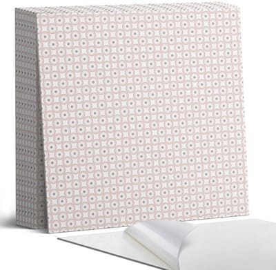 Coloray Plaktegels - Patroon met cirkels in een raster Portugese Tegels - 30 cm x 30 cm - Romig Plaktegels - 9 stuks - Vierkant PVC Tegels - Plaktegels Keuken - Zelfklevende Vloertegels - Vinyl Tegels - Zelfklevende Tegels