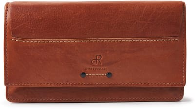 Luxe leren geldbeugel dames | Overslag portemonnee met 8 pasjesvakken, 3 ritsvakken voor muntgeld en 3 briefgeldvakken | Ruime, stijlvolle en veilige pasjeshouder voor vrouwen | RFID bescherming | 93190