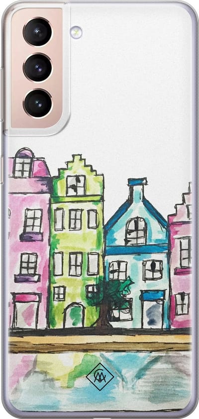 Casimoda® hoesje - Geschikt voor Samsung S21 - Amsterdam - Backcover - Siliconen/TPU - Multi