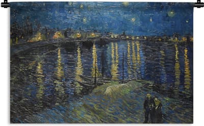 Wandkleed - Wanddoek - Van Gogh - Brug - Oude meesters - 180x120 cm - Wandtapijt