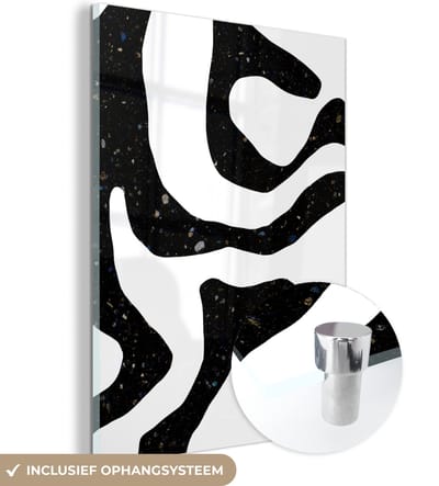 MuchoWow® Glasschilderij 120x160 cm - Schilderij acrylglas - Abstract - Minimalisme - Design - Foto op glas - Schilderijen