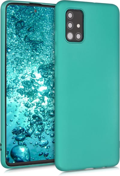 kwmobile telefoonhoesje geschikt voor Samsung Galaxy A51 - Hoesje voor smartphone - Back cover in metallic turquoise