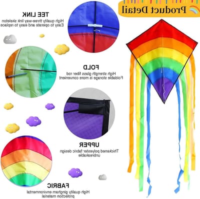 Kleurrijke Regenboog Vlieger voor Kinderen, Geschikt voor Jongens en Meisjes, Buitenactiviteit, 64x158cm, Voor Leeftijd 3+