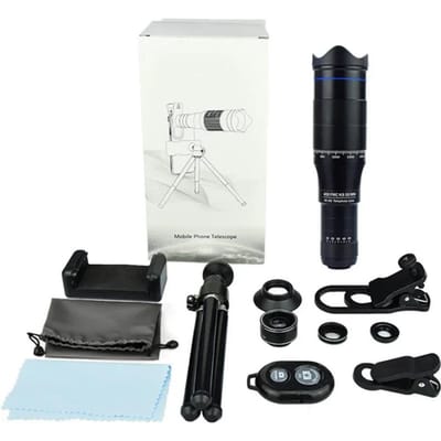 HD 40X Zoom Telescoop Telefoto Lens Monoculaire Telefoon Camera Lens Mini Metalen Telescoop Mobiele Telefoto Lens Voor Kamperen Toerisme