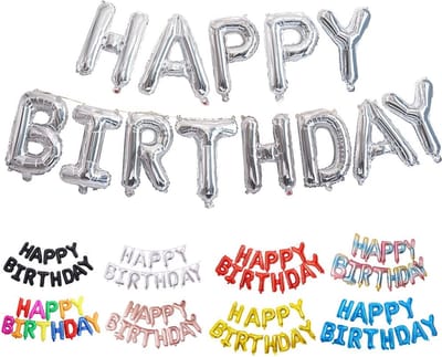 *** Zilver Happy Birthday Verjaardag Folie Ballonnen - Feest Party Versiering Ballon - van Heble® ***