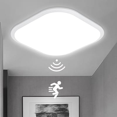 Ultradunne LED Plafondlamp met Radar Bewegingsmelder - 24W Koud Wit Licht voor Hal en Buitenruimtes