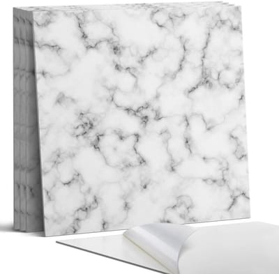 Coloray Wandpanelen Zelfklevend - Geaderd marmerpatroon Zelfklevende Wandpanelen - 50 cm x 50 cm - Zwart Wandpaneel PVC - 4 stuks - Texturen Wandpanelen Zelfklevend - Wandbord Keuken - Wandpaneel Badkamer