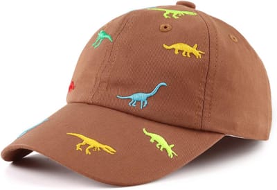 Dinosaurus Kinderpet - Zonnehoed Baby - Buiten Spelen - Verstelbare Klittenbandsluiting - 50-53 cm Hoofdomtrek - Blauw