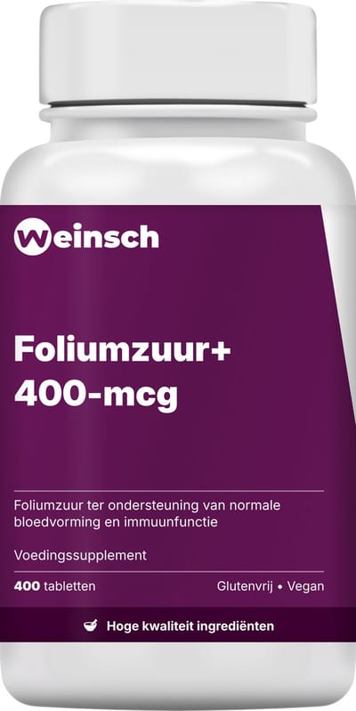 Weinsch Foliumzuur+ 400-mcg | 183mg | 400 tabletten