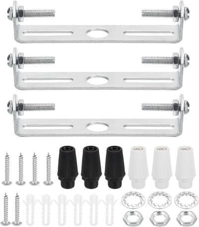 PATIKIL 85 mm lamphouders, plafondkit, 3 stuks, zilveren plafondhouders, lampophanging, armatuur, montagebeugel met schroefmoer, voor thuis, kantoor, hanglamp, muur, plafondlicht