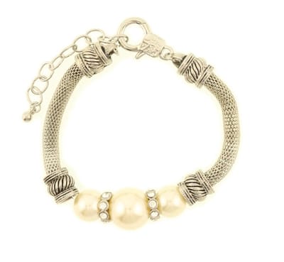 Behave - zilverkleurige armband met parels - tijdloos - chic stijl