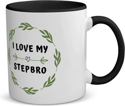 Akyol - i love my stepbro koffiemok - theemok - zwart - Broer - liefste stiefbroer - verjaardag - cadeautje voor broer - broer artikelen - kado - geschenk - 350 ML inhoud