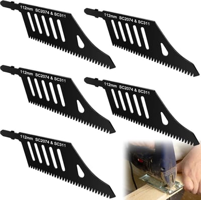 Set van 5 Professionele Decoupeerzaagbladen voor Houtbewerking, T-Shank, Geschikt voor Plywood en Platen, Ideaal voor Precisie Snijden
