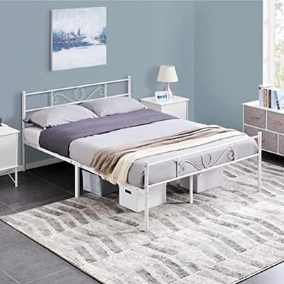 Metalen tweepersoonsbed 140 x 200 cm voor kleine ruimtes