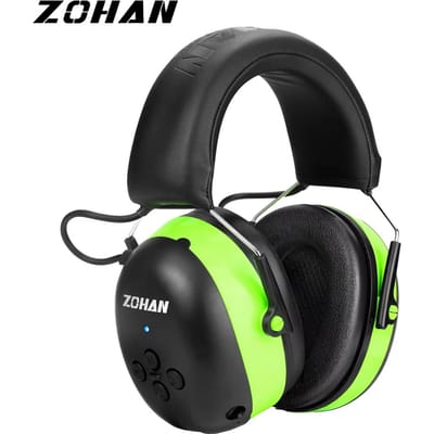 ZOHAN Gehoorbescherming Bluetooth-hoofdtelefoon Oorbeschermers 5.0-hoofdtelefoon Veiligheid Ruisonderdrukking 25dB NRR-beschermer voor het maaien van muziek