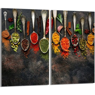 TMK ArtDeko Serie - Glasplaat Beschermende Kachel - 2x30x52 - Motief Przyprawy - Meervoudige Toepassingen