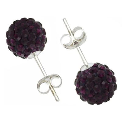 Fako Bijoux® - Oorbellen - Disco Dots - Steker - Donkerpaars