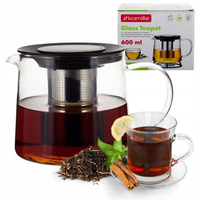 Glazen Theepot met Zeef - 600ml - Kamille