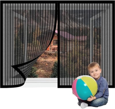 Pollenhor voor Ramen - Muggenhor Insectengaas - Buitenruimte Beschermen - Zonder Boren - 130 x 90 cm - Zwart