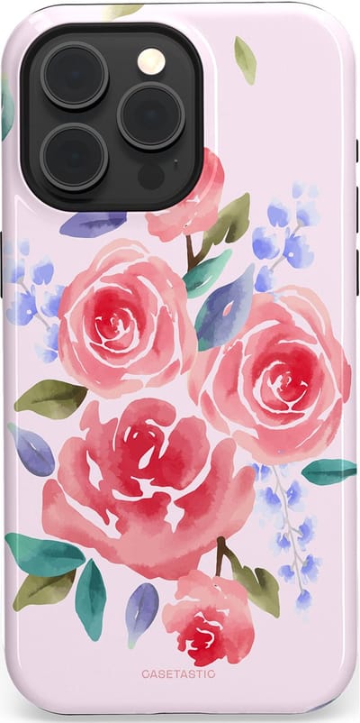 Casetastic hoesje geschikt voor Apple iPhone 15 Pro Max - MagSafe - Dubbellaagse bescherming - Aquarel pracht - Fashion Case - Lichtroze Lavendel