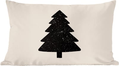 Sierkussens - Kussentjes Woonkamer - 60x40 cm - Kerstboom - Zwart - Feestdagen - Beige