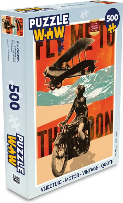 Puzzel Vliegtuig - Motor - Vintage - Quote - Legpuzzel - Puzzel 500 stukjes