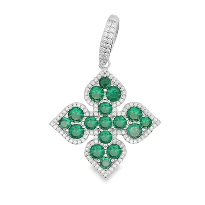 Juwelier Zwartevalk zilveren (gerhodineerd) klaver hanger met zirkonia - 24.311