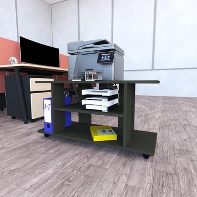 Tafel met wielen - Bijzettafel - Thuiskantoor - Met rem - 100x40x65.5cm - Grafiet