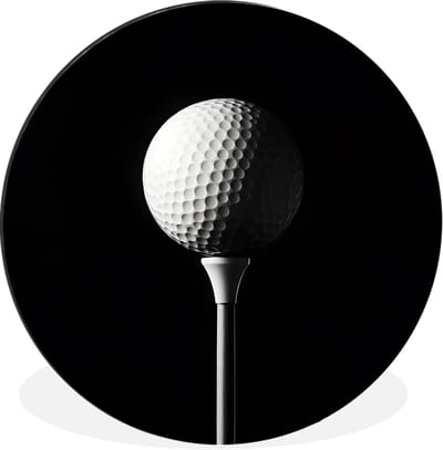 WallCircle - Wandcirkel - Muurcirkel - Golfbal - Minimalistisch - Wit - Aluminium - Dibond - 30x30 cm - Binnen en Buiten