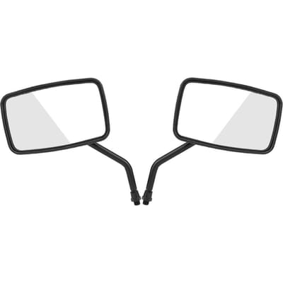 2 Pièces Moto Street Bike Modifié Rétroviseur Carré Rétroviseurs Latéraux Black white