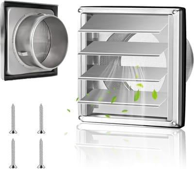 Ventilatierooster - Luchtuitlaat rooster - Natuurlijke ventilatie - Met terugslagklep - 150 mm - Zilver